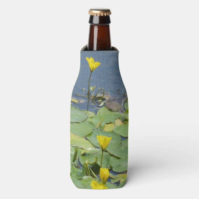 Yellow Water Lilies Bottle Cooler (Bottle Front)