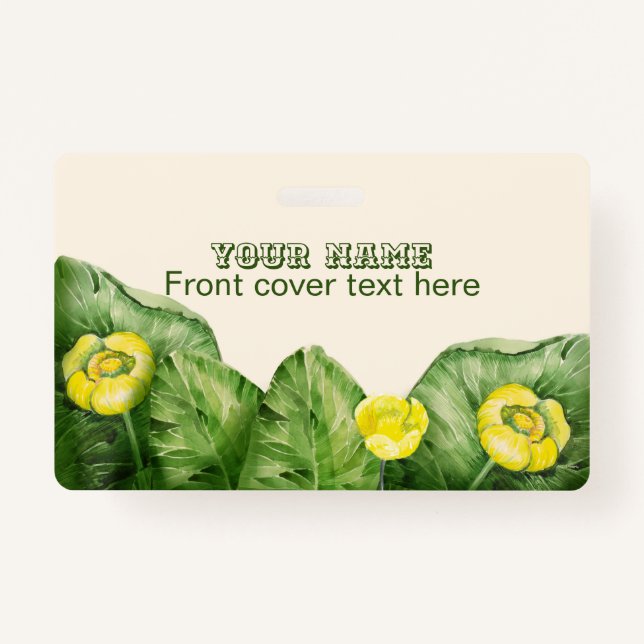 yellow water-lily watercolor badge (Front)