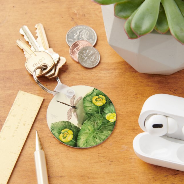 yellow water-lily watercolor   keychain (Desk)