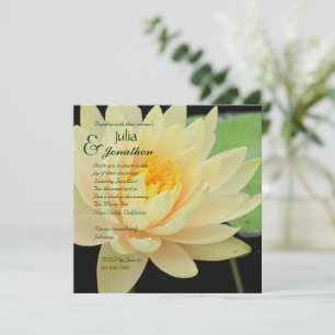 Yellow Water Lily Wedding Invitation