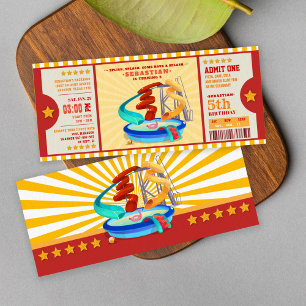 Yellow Water Park Entrance Ticket Birthday Invitation