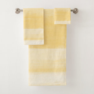 Yellow Watercolor Abstract Minimalism #1 #minimal Bath Towel Set
