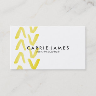 Yellow Watercolor Arrow Business Cards