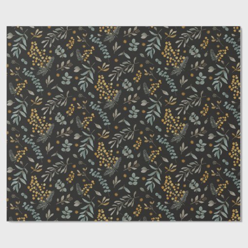 Yellow watercolor australian wattle eucalyptus wrapping paper Zazzle