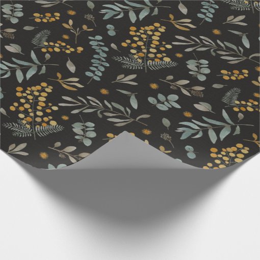 Yellow watercolor australian wattle eucalyptus wrapping paper Zazzle