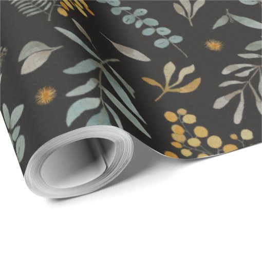 Yellow watercolor australian wattle eucalyptus wrapping paper Zazzle