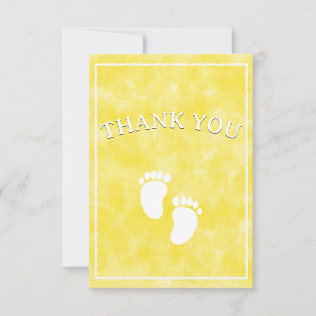 Yellow Watercolor Baby Shower Rectangle Template  (Front)