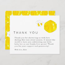 Yellow Watercolor Bee Baby Shower Thank You Note Enclosure Card