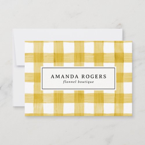 YELLOW Watercolor Buffalo Plaid flannel GIFT CARD