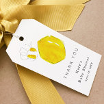 Yellow Watercolor Bumble Bee Baby Shower Gift Tags<br><div class="desc">Add the finishing touch to such a memorable Baby Shower with these Thank You favor tags. Featuring watercolor buzzing bees and honeycombs. Personalize by adding your custom details.</div>