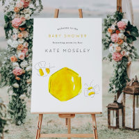 Yellow Watercolor Bumble Bee Baby Shower Welcome