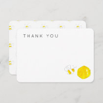 Yellow Watercolor Bumble Bee Hive Baby Shower Thank You Card