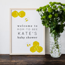 Yellow Watercolor Bumble Bees Baby Shower Foam Board