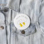 Yellow Watercolor Buzzing Bumble Bee Mom to Bee Button<br><div class="desc">Celebrate your Baby Shower with these sweet watercolor bumble bee return address stickers.</div>