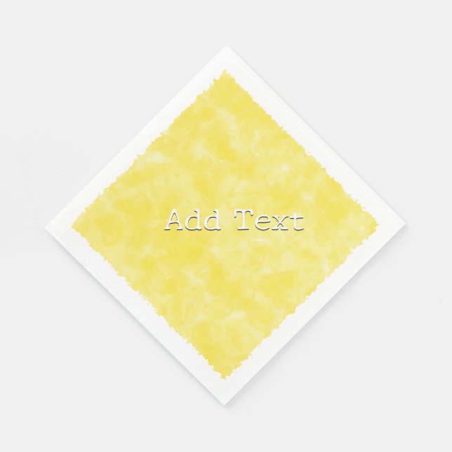 Yellow Watercolor Custom Text Baby Shower Napkins (Corner)