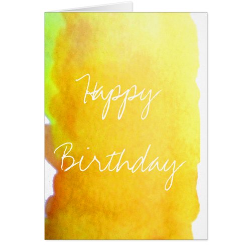 Yellow watercolor cute arty creative birthday