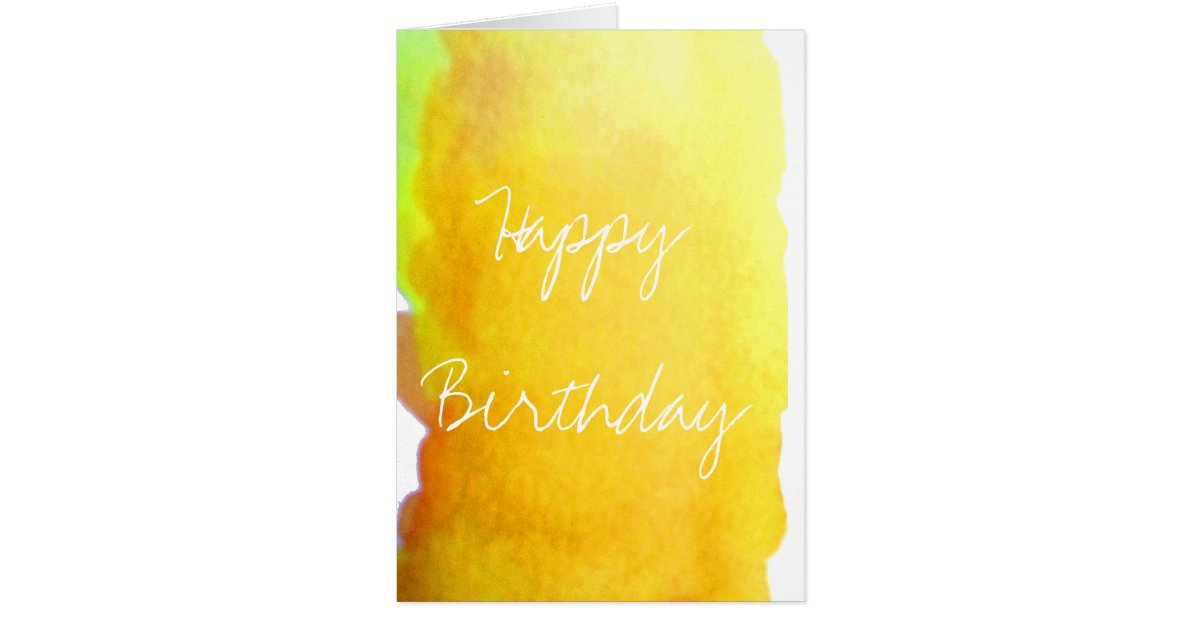 Yellow watercolor cute arty creative birthday | Zazzle