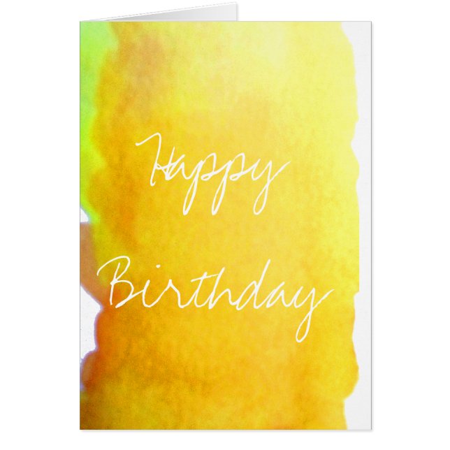Yellow watercolor cute arty creative birthday cards (Front)