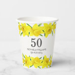 Yellow Watercolor Daffodils 50th Birthday Party Paper Cups<br><div class="desc">🌼🎉 Elevate your 50th birthday celebration with a touch of elegance using these charming 50th Birthday Yellow Watercolor Daffodil paper cup designs! 🌼🥳 Let the beauty of yellow watercolor daffodil flowers and buds grace your cups, creating a visual delight against a delicate off-white backdrop. The vibrant blooms mirror the joy...</div>