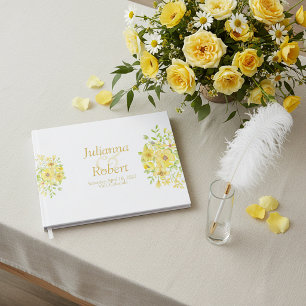 Yellow watercolor floral     guest book