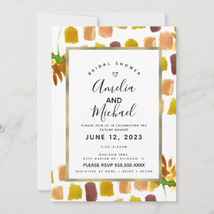 Yellow Watercolor Florals Spring Painterly Invitation