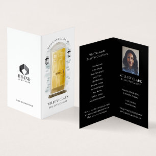 Yellow Watercolor Front Door Photo & Services Business Card