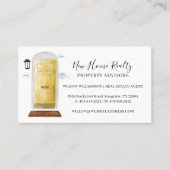 Yellow Watercolor Front Door Real Estate Photo Business Card (Front)