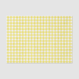 Yellow Watercolor Gingham Tissue Paper