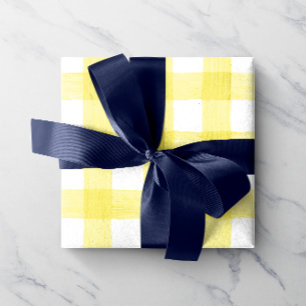 Yellow Watercolor Gingham Wrapping Paper
