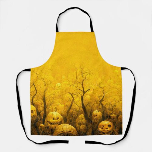 Yellow Watercolor Halloween aprons
