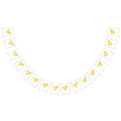 Yellow Watercolor Heart Banner