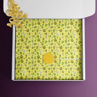 Yellow Watercolor Jam Pattern Decoupage tissue paper