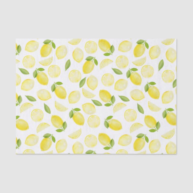Yellow Watercolor Lemon Tissue Paper (Front)