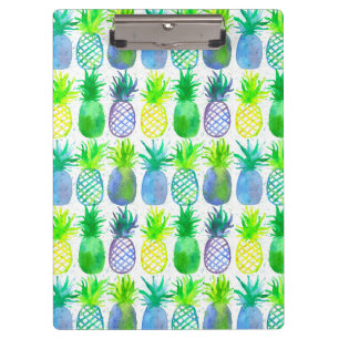 Yellow Watercolor Pineapples Clipboard