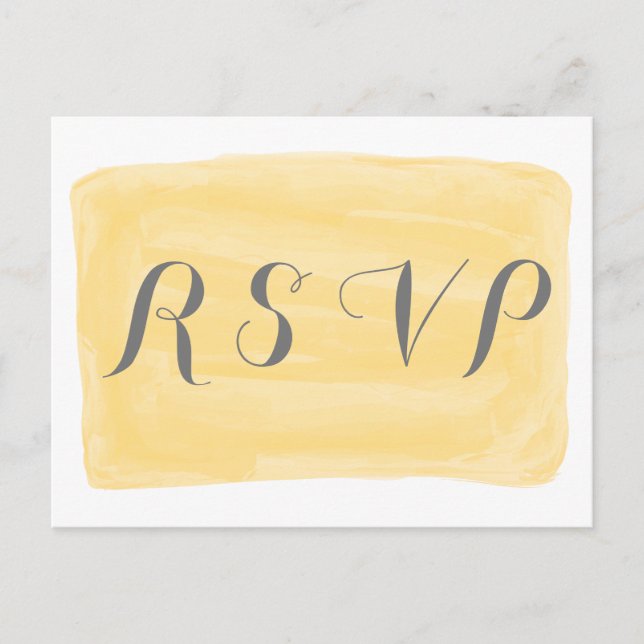 Yellow Watercolor Response Postcard (Front)