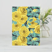 Yellow watercolor roses with leaves and buds patte (Standing Front)