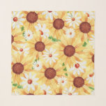 Yellow Watercolor Sunflower and Daisy  Scarf<br><div class="desc">watercolor happy yellow sunflowers and daisy pattern</div>