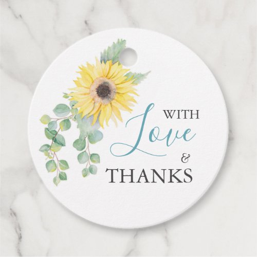 Yellow Watercolor Sunflower Gift Tags