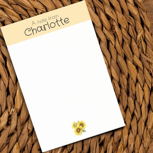 Yellow Watercolor sunflower name Notes (Creator Uploaded)