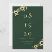 Yellow Watercolor Sunflowers & Wildflower Modern Save The Date (Front)