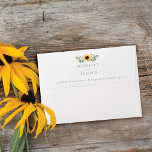 Yellow Watercolor Sunflowers & Wildflower Wedding Envelope<br><div class="desc">Celebrate your special country style wedding with our elegant country style sunflower wedding envelope design. Our design features our hand-painted watercolor golden yellow sunflowers, white cream florals, and natural greenery arranged to create this elegant country-style arrangement on the envelope flap. The inside of the envelope is designed with our watercolor...</div>