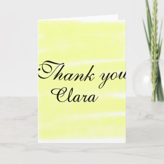 Yellow watercolor thank you pastel add name retro card