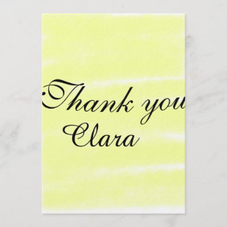 Yellow watercolor thank you pastel add name retro invitation