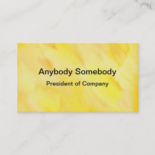 Yellow Watercolor Wash Business Card