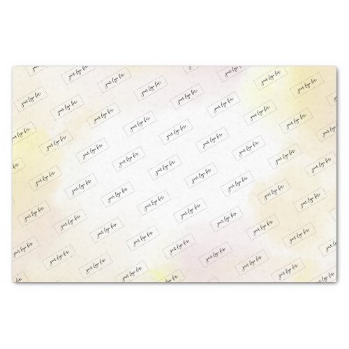 Yellow Watercolor Wash Custom Business Logo Tissue Paper