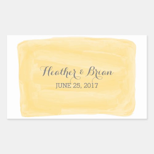 Yellow Watercolor Wedding Stickers