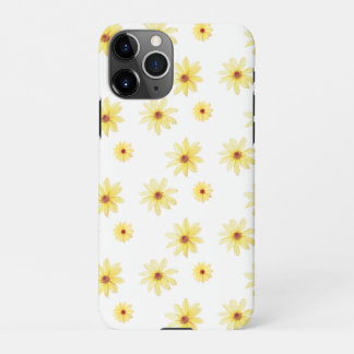 Yellow watercolour dahlia flower pattern iPhone 11Pro case