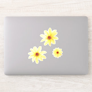 Yellow  watercolour dahlia flowers sticker