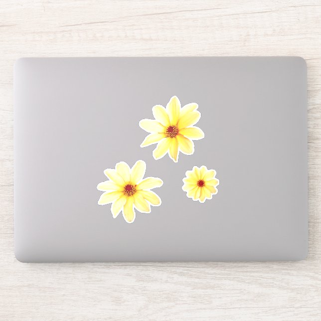 Yellow  watercolour dahlia flowers sticker (Computer)