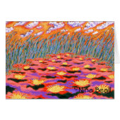 "Yellow Waterlillies In Pond," 5x7', by Nina Beall (Front Horizontal)